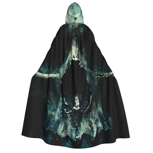 WAFICAC Horror-Totenkopf-Kapuzenumhang, Halloween-Kostümzubehör für Erwachsene, Cosplay-Partykostüme von WAFICAC