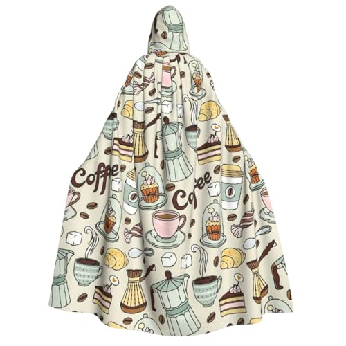 WAFICAC Kaffee und Süßigkeiten, Zucker, Schokolade, Aufdruck, Unisex, für Erwachsene, Kapuzenumhang, Zaubererrobe, Herren, Cosplay, Umhang, Karnevalsthema, Party-Dekor WAFICAC Kaffee und Süßigkeiten, Zucker, Schokolade, Aufdruck, Unisex, für Erwachsene, Kapuzenumhang, Zaubererrobe, Herren, Cosplay, Umhang, Karnevalsthema, Party-Dekor von WAFICAC