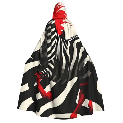 WAFICAC Kapuzenumhang mit Pferdestreifenmuster, Halloween-Kostümzubehör für Erwachsene, Cosplay-Partykostüme WAFICAC Kapuzenumhang mit Pferdestreifenmuster, Halloween-Kostümzubehör für Erwachsene, Cosplay-Partykostüme von WAFICAC