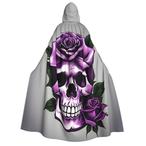 WAFICAC Lila Rose Schädel Druck Unisex Erwachsene Mit Kapuze Mantel Wizard Robe Männer Cosplay Cape Karneval Thema Party Decor WAFICAC Lila Rose Schädel Druck Unisex Erwachsene Mit Kapuze Mantel Wizard Robe Männer Cosplay Cape Karneval Thema Party Decor von WAFICAC