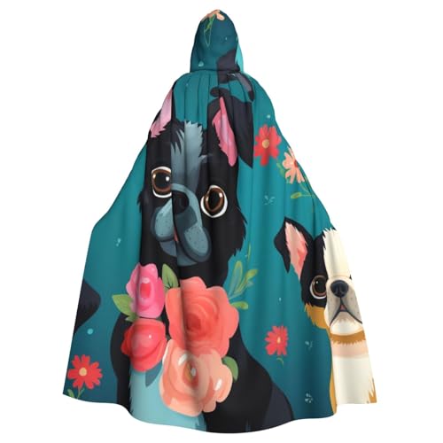 WAFICAC Niedlicher Umhang mit Kapuze und Chihuahua-Mops-Muster, Halloween-Kostümzubehör für Erwachsene, Cosplay-Partykostüme WAFICAC Niedlicher Umhang mit Kapuze und Chihuahua-Mops-Muster, Halloween-Kostümzubehör für Erwachsene, Cosplay-Partykostüme von WAFICAC