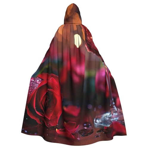WAFICAC Rote Rose und Wein, romantisches Liebesdekor, Kapuzenumhang, Halloween-Kostümzubehör für Erwachsene, Cosplay-Partykostüme WAFICAC Rote Rose und Wein, romantisches Liebesdekor, Kapuzenumhang, Halloween-Kostümzubehör für Erwachsene, Cosplay-Partykostüme von WAFICAC