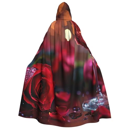 WAFICAC Rote Rose und Wein, romantisches Liebesdekor, Kapuzenumhang, Halloween-Kostümzubehör für Erwachsene, Cosplay-Partykostüme WAFICAC Rote Rose und Wein, romantisches Liebesdekor, Kapuzenumhang, Halloween-Kostümzubehör für Erwachsene, Cosplay-Partykostüme von WAFICAC