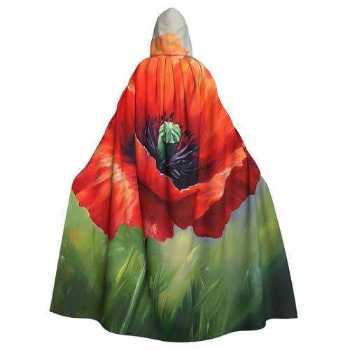 WAFICAC Roter Mohnblumen-Kapuzenumhang, Halloween-Kostümzubehör für Erwachsene, Cosplay-Partykostüme WAFICAC Roter Mohnblumen-Kapuzenumhang, Halloween-Kostümzubehör für Erwachsene, Cosplay-Partykostüme von WAFICAC