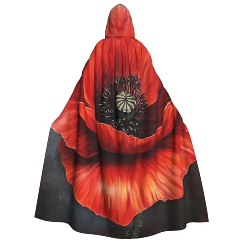 WAFICAC Roter Mohnblumen-Kapuzenumhang, Halloween-Kostümzubehör für Erwachsene, Cosplay-Partykostüme WAFICAC Roter Mohnblumen-Kapuzenumhang, Halloween-Kostümzubehör für Erwachsene, Cosplay-Partykostüme von WAFICAC