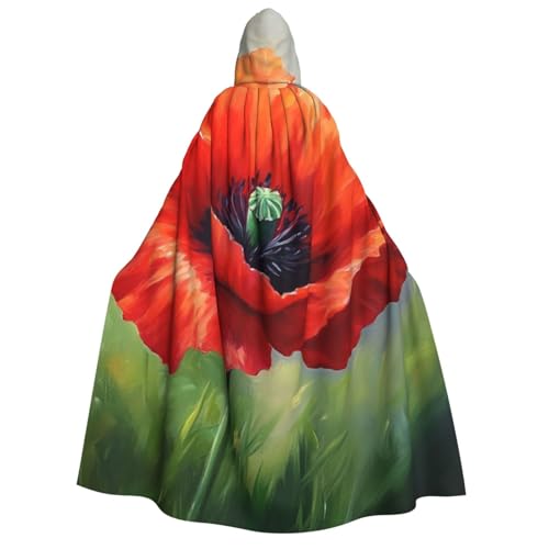 WAFICAC Roter Mohnblumen-Kapuzenumhang, Halloween-Kostümzubehör für Erwachsene, Cosplay-Partykostüme WAFICAC Roter Mohnblumen-Kapuzenumhang, Halloween-Kostümzubehör für Erwachsene, Cosplay-Partykostüme von WAFICAC