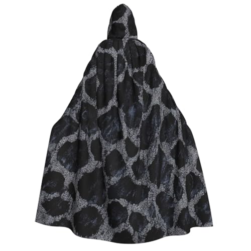 WAFICAC Schwarzer Umhang mit Kapuze und Leopardenmuster, Halloween-Kostümzubehör für Erwachsene, Cosplay-Partykostüme von WAFICAC
