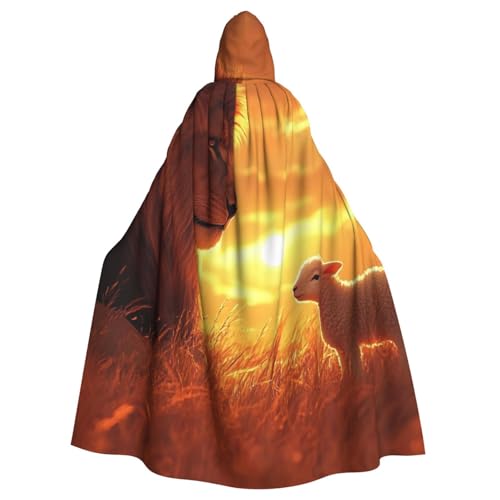 WAFICAC Sonnenuntergang Löwe Lamm Vogel Kapuzenumhang Halloween Kostüm Zubehör für Erwachsene Cosplay Party Kostüme WAFICAC Sonnenuntergang Löwe Lamm Vogel Kapuzenumhang Halloween Kostüm Zubehör für Erwachsene Cosplay Party Kostüme von WAFICAC