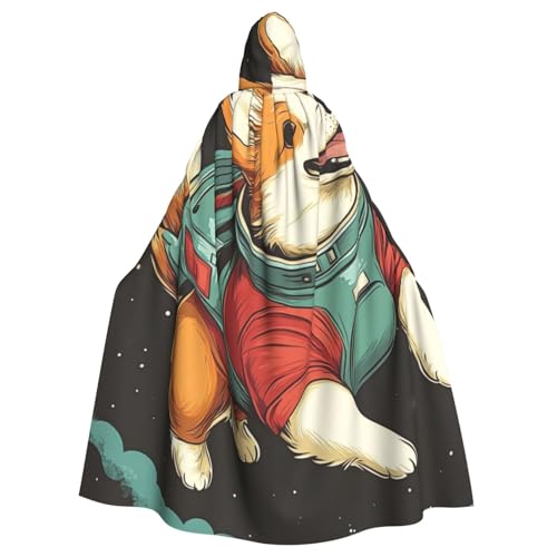WAFICAC Space Corgi Kapuzenumhang, Halloween-Kostümzubehör für Erwachsene, Cosplay-Partykostüme von WAFICAC