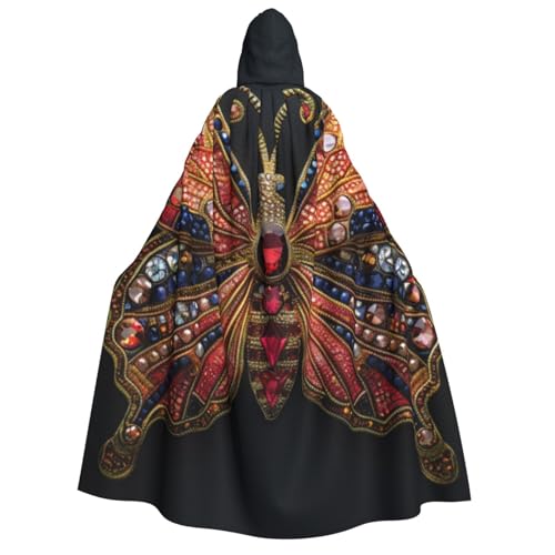 WAFICAC Strass-Schmetterling-Kapuzenumhang, Halloween-Kostümzubehör für Erwachsene, Cosplay-Partykostüme von WAFICAC