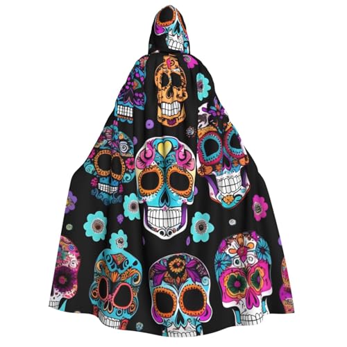 WAFICAC Sugar Skull Print Unisex Erwachsene Kapuzenumhang Zauberer Robe Männer Cosplay Cape Karneval Thema Party Dekor WAFICAC Sugar Skull Print Unisex Erwachsene Kapuzenumhang Zauberer Robe Männer Cosplay Cape Karneval Thema Party Dekor von WAFICAC