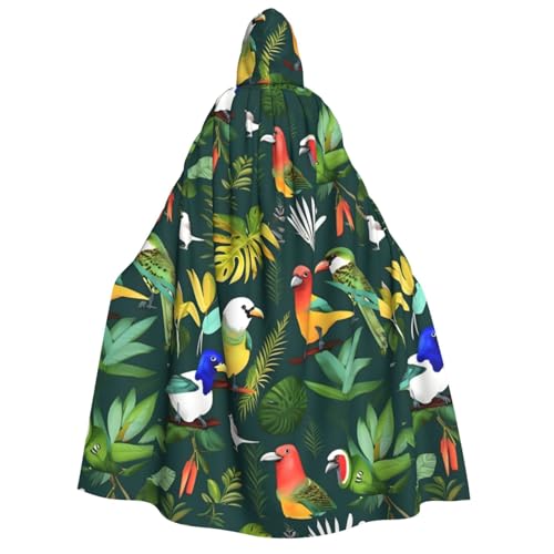 WAFICAC Tropischer Vogel- und Pflanzenblatt-Druck, Unisex-Umhang mit Kapuze für Erwachsene, Zaubererrobe, Herren, Cosplay-Umhang, Karnevalsthema, Party-Dekor WAFICAC Tropischer Vogel- und Pflanzenblatt-Druck, Unisex-Umhang mit Kapuze für Erwachsene, Zaubererrobe, Herren, Cosplay-Umhang, Karnevalsthema, Party-Dekor von WAFICAC