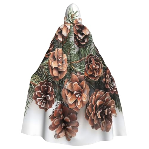 WAFICAC Umhang mit Kapuze und Tannenzapfen-Umrandung, Halloween-Kostümzubehör für Erwachsene, Cosplay-Partykostüme WAFICAC Umhang mit Kapuze und Tannenzapfen-Umrandung, Halloween-Kostümzubehör für Erwachsene, Cosplay-Partykostüme von WAFICAC
