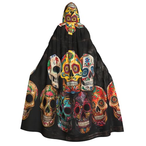 WAFICAC Zuckerschädel-Druck, Unisex, für Erwachsene, mit Kapuze, Umhang, Zaubererrobe, Herren, Cosplay, Umhang, Karnevalsthema, Party-Dekor WAFICAC Zuckerschädel-Druck, Unisex, für Erwachsene, mit Kapuze, Umhang, Zaubererrobe, Herren, Cosplay, Umhang, Karnevalsthema, Party-Dekor von WAFICAC