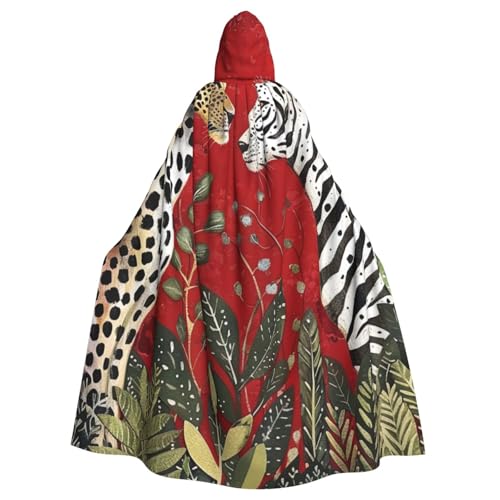 WAFICAC roter Leoparden- und Zebra-Umhang mit Kapuze, Halloween-Kostümzubehör für Erwachsene, Cosplay-Partykostüme WAFICAC roter Leoparden- und Zebra-Umhang mit Kapuze, Halloween-Kostümzubehör für Erwachsene, Cosplay-Partykostüme von WAFICAC