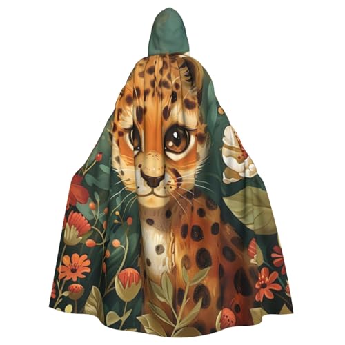 WAFICAC süßer Leoparden-Kapuzenumhang, Halloween-Kostümzubehör für Erwachsene, Cosplay-Partykostüme von WAFICAC