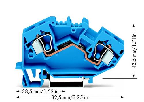 WAGO 784-604 Durchgangsklemme 10mm Zugfeder Belegung: N Blau 25St. von WAGO