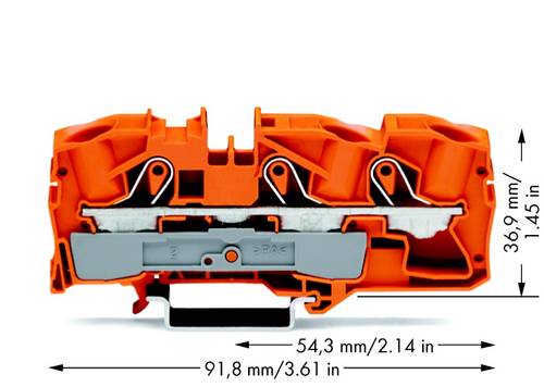 WAGO 2016-1302 Durchgangsklemme 12mm Zugfeder Orange 20St. von WAGO