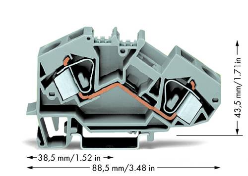 WAGO 783-601 Durchgangsklemme 12mm Zugfeder Belegung: L Grau 25St. von WAGO