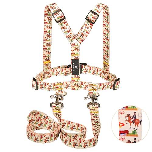 WAGOMA® Pferdeleine Kinder (Creme) - Fördert Bewegung und Fantasie - Pferdegeschirr für Kinder zum Spielen - mit extra Langer Leine - Pferdeleine zum Spielen für Kinder, Pferdegeschirr Kinder von WAGOMA