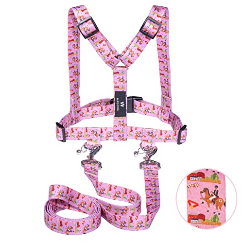WAGOMA® Pferdeleine (Rosa) - Fördert Bewegung und Fantasie - Pferdegeschirr für Kinder zum Spielen - mit extra Langer Leine - Pferdeleine zum Spielen, Kinder von WAGOMA