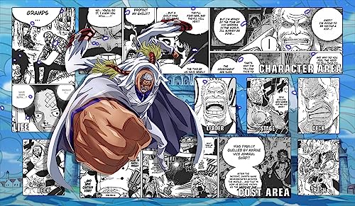 WAIFUWORLD SHOP One Piece Spielfeld Monkey D.GARP Spielmatte mit Zonen | Trading Card Game Playmat kompatibel mit dem One Piece Trading Card Game | Kartenspielmatte im Monkey D.GARP Motiv von WAIFUWORLD SHOP