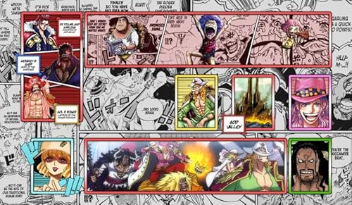 WAIFUWORLD SHOP One Piece Spielfeld Rocks Pirates Spielmatte mit Zonen | Trading Card Game Playmat kompatibel mit dem One Piece Trading Card Game | Kartenspielmatte im Rocks Pirates Motiv von WAIFUWORLD SHOP