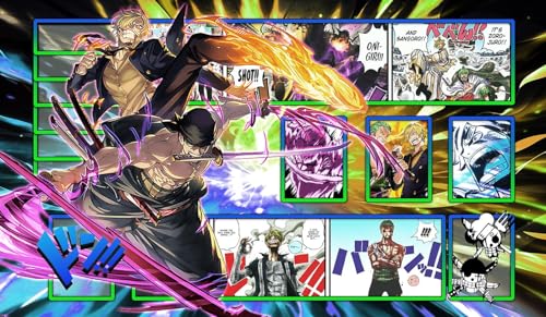 WAIFUWORLD SHOP One Piece Spielfeld Sanji x Zoro (Zorro) Spielmatte mit Zonen | Trading Card Game Playmat kompatibel mit One Piece Trading Card Game | Kartenspielmatte Sanji x Zoro von WAIFUWORLD SHOP