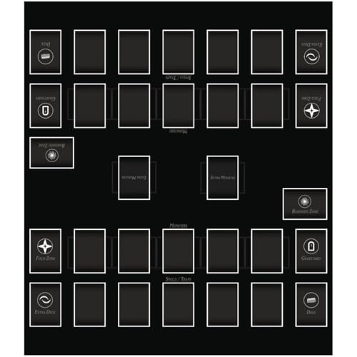 WAIFUWORLD SHOP Spielmatte mit Zonen | Aktuelles MR5 Feld | TCG Dual Playmat kompatibel mit beliebten Kartenspielen | Kartenspielmatte Basic Style in Schwarz von WAIFUWORLD SHOP