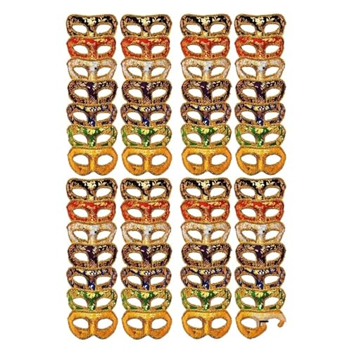 WAJJWI 28/56/70 Stück Karneval-Karnevalsmaske, venezianische Masken, Vintage-Antike-Masken, Maskerade-Masken, Unisex-Halbgesichts-Partymasken, 7 Farben für Kostüm(28 Pcs) von WAJJWI