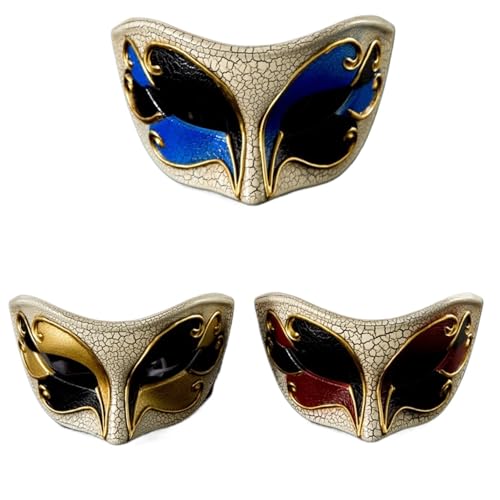 WAJJWI 3PCS Männer Maskerade Maske Vintage Karierte Musical Party Karneval Maske für Kostüm WAJJWI 3PCS Männer Maskerade Maske Vintage Karierte Musical Party Karneval Maske für Kostüm von WAJJWI