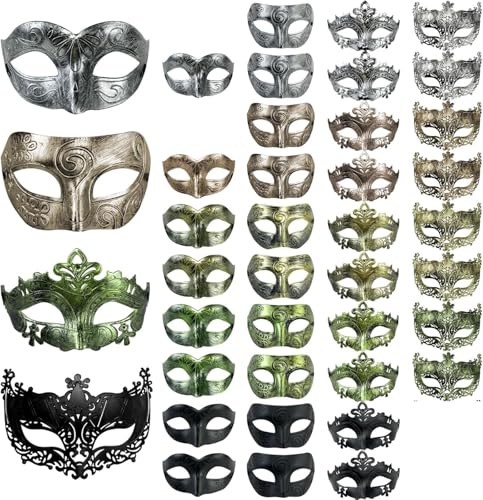 WAJJWI 40 Stücke Maskerade Maske Vintage Antike Maske Venezianische Party Masken for Männer Frauen Cosplay Karneval für Kostüm WAJJWI 40 Stücke Maskerade Maske Vintage Antike Maske Venezianische Party Masken for Männer Frauen Cosplay Karneval für Kostüm von WAJJWI