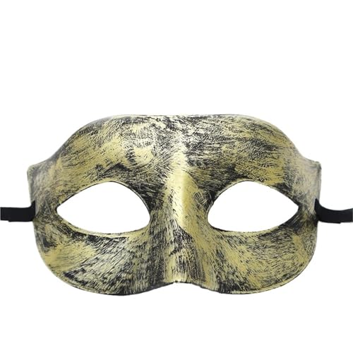 WAJJWI 4PC Maskerade Maske Vintage Prinz Maske Antik Kupfer Halbe Gesichtsmaske Retro Krone Masken Frauen Party Dekoration für Kostüm(Gold style 12) von WAJJWI