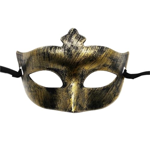 WAJJWI 4PC Maskerade Maske Vintage Prinz Maske Antik Kupfer Halbe Gesichtsmaske Retro Krone Masken Frauen Party Dekoration für Kostüm(Gold style 2) von WAJJWI