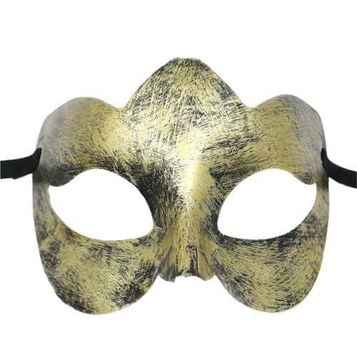WAJJWI 4PC Maskerade Maske Vintage Prinz Maske Antik Kupfer Halbe Gesichtsmaske Retro Krone Masken Frauen Party Dekoration für Kostüm(Gold style 7) von WAJJWI