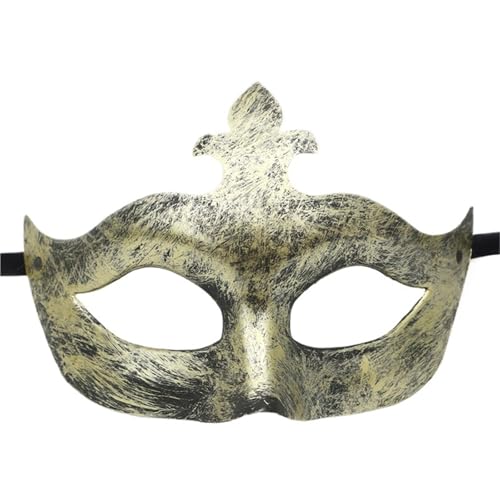 WAJJWI 4PC Maskerade Maske Vintage Prinz Maske Antik Kupfer Halbe Gesichtsmaske Retro Krone Masken Frauen Party Dekoration für Kostüm(Gold style 9) von WAJJWI