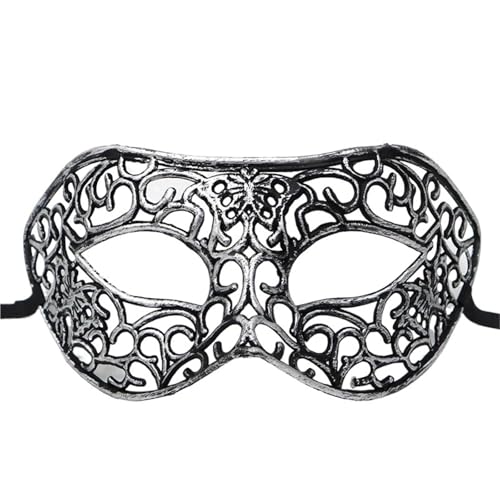 WAJJWI 4PC Maskerade Maske Vintage Prinz Maske Antik Kupfer Halbe Gesichtsmaske Retro Krone Masken Frauen Party Dekoration für Kostüm(Silver style 11) von WAJJWI