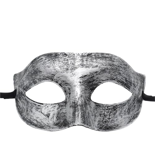 WAJJWI 4PC Maskerade Maske Vintage Prinz Maske Antik Kupfer Halbe Gesichtsmaske Retro Krone Masken Frauen Party Dekoration für Kostüm(Silver style 12) von WAJJWI