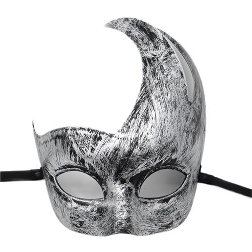 WAJJWI 4PC Maskerade Maske Vintage Prinz Maske Antik Kupfer Halbe Gesichtsmaske Retro Krone Masken Frauen Party Dekoration für Kostüm(Silver style 13) von WAJJWI
