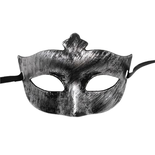 WAJJWI 4PC Maskerade Maske Vintage Prinz Maske Antik Kupfer Halbe Gesichtsmaske Retro Krone Masken Frauen Party Dekoration für Kostüm(Silver style 2) von WAJJWI