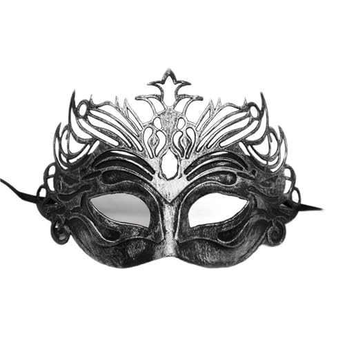 WAJJWI 4PC Maskerade Maske Vintage Prinz Maske Antik Kupfer Halbe Gesichtsmaske Retro Krone Masken Frauen Party Dekoration für Kostüm(Silver style 3) von WAJJWI