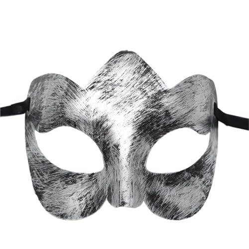 WAJJWI 4PC Maskerade Maske Vintage Prinz Maske Antik Kupfer Halbe Gesichtsmaske Retro Krone Masken Frauen Party Dekoration für Kostüm(Silver style 7) von WAJJWI