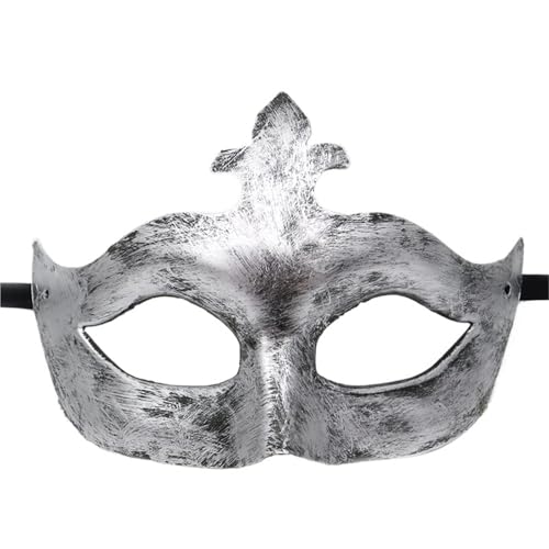 WAJJWI 4PC Maskerade Maske Vintage Prinz Maske Antik Kupfer Halbe Gesichtsmaske Retro Krone Masken Frauen Party Dekoration für Kostüm(Silver style 9) von WAJJWI
