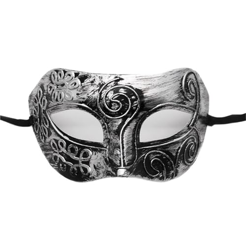 WAJJWI 4PC Maskerade Maske Vintage Prinz Maske Antik Kupfer Halbe Gesichtsmaske Retro Krone Masken Frauen Party Dekoration für Kostüm(Silver style4 4) von WAJJWI