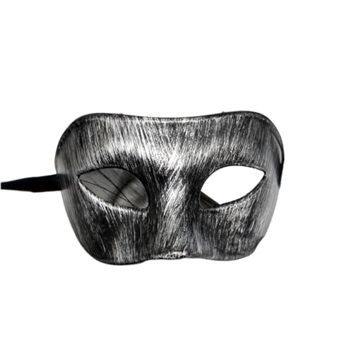 WAJJWI 4PCS Frau Männer Maskerade Maske Prom Retro Muster Einfarbig Masken Karneval Kostüm Party Hochzeit Geburtstag für Kostüm(Black Silver) von WAJJWI