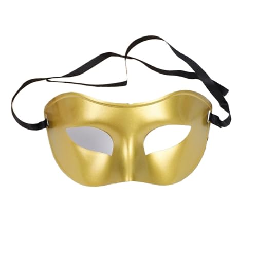 WAJJWI 4PCS Frau Männer Maskerade Maske Prom Retro Muster Einfarbig Masken Karneval Kostüm Party Hochzeit Geburtstag für Kostüm(Golden) von WAJJWI