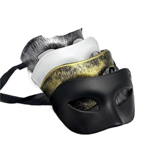 WAJJWI 4PCS Frau Männer Maskerade Maske Prom Retro Muster Einfarbig Masken Karneval Kostüm Party Hochzeit Geburtstag für Kostüm(Mix colors) von WAJJWI