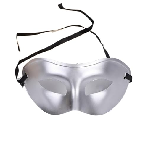 WAJJWI 4PCS Frau Männer Maskerade Maske Prom Retro Muster Einfarbig Masken Karneval Kostüm Party Hochzeit Geburtstag für Kostüm(Silver) von WAJJWI