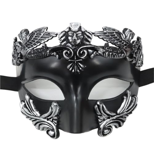 WAJJWI 5PC Venezianische Maske Maskenbälle Partymasken Halbgesichtsmaske for Erwachsene Maskerademaske für Kostüm(Black silver) von WAJJWI