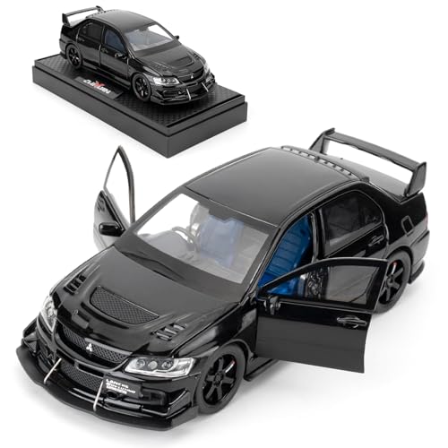 WAKAKAC Spielzeugauto Kompatibel für 1:32 Mitsubishi Lancer Evolution Modellauto, Pull Back Diecast Sammelauto mit Sounds & Lichtern für Kinder Jungen Mädchen und Erwachsene, Geschenk Schwarz WAKAKAC Spielzeugauto Kompatibel für 1:32 Mitsubishi Lancer Evolution Modellauto, Pull Back Diecast Sammelauto mit Sounds & Lichtern für Kinder Jungen Mädchen und Erwachsene, Geschenk Schwarz von WAKAKAC